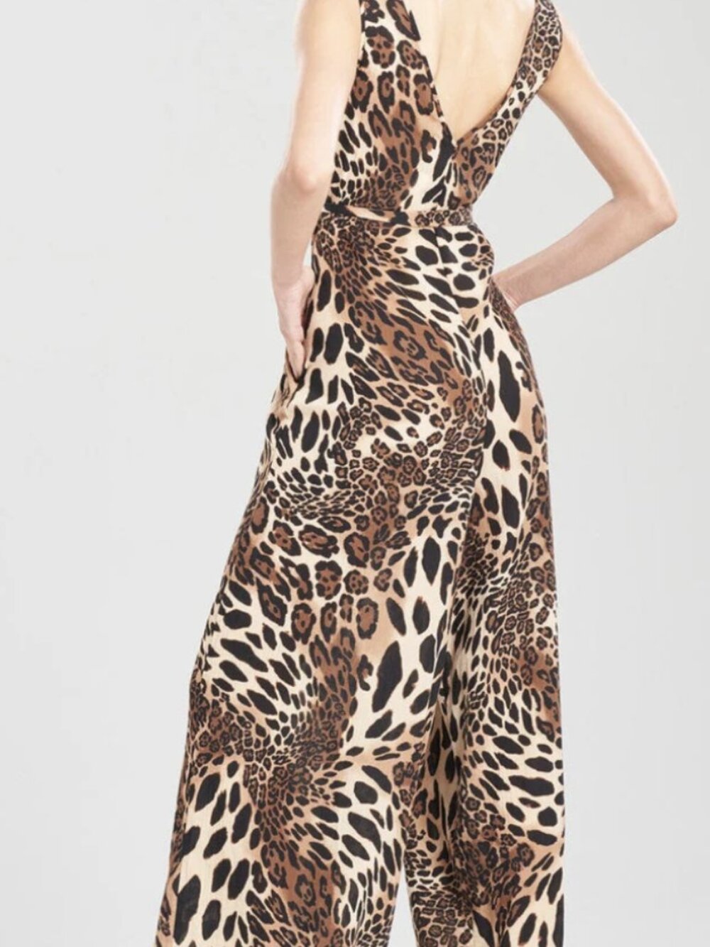Natori $180 PTP 21 Luxe Leopard Cotton Gauze Jumpsuit - Picture 2 of 6